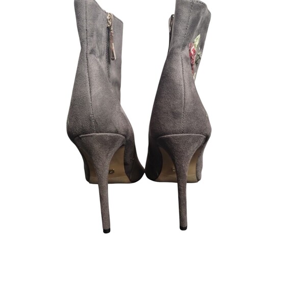 Bebe Delonix Gray Suede Floral Stiletto Heel Boots Size 7.5 - Picture 8 of 11